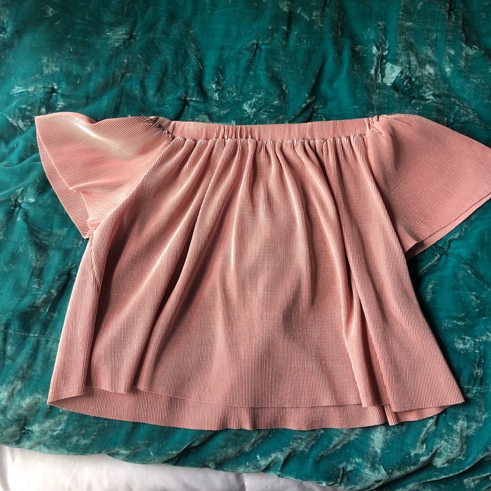 Ribbed off the shoulder top